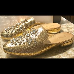 Host Picked!!!! Michael Kors gold leather mules